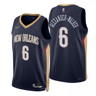 Nike New Orleans Pelicans #6 Nickeil Alexander-Walker Navy Men's 2021-22 NBA 75th Anniversary Diamond Swingman Jersey - Icon Edition Men's